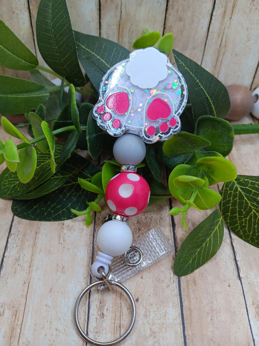 Easter Bunny But Beaded Badge Reel