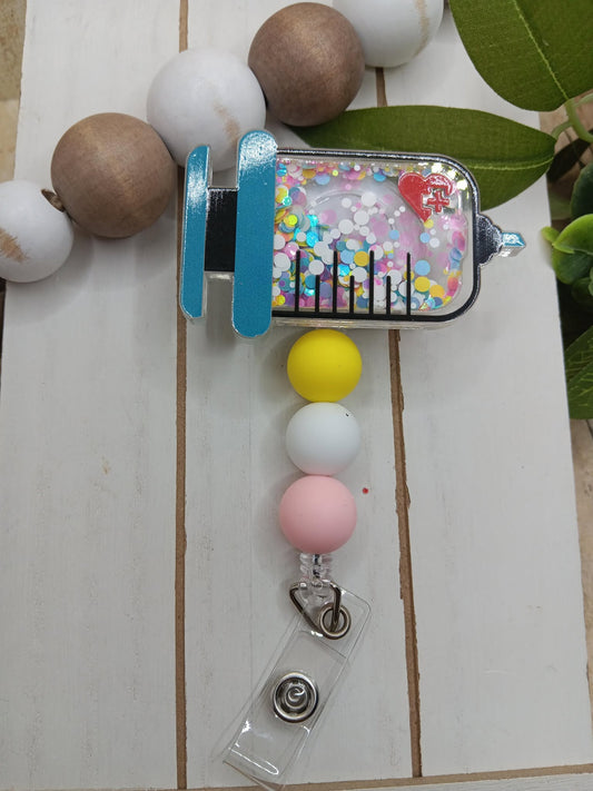 Shot Shaker Style Beaded Badge Reel