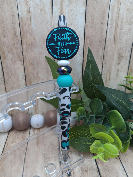 Faith Over Fear Beaded Ink Pen