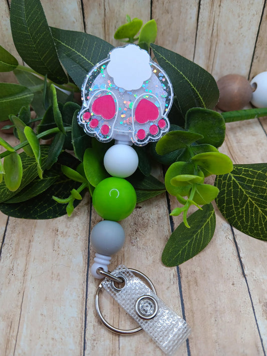 Bunny Beaded Badge Reel