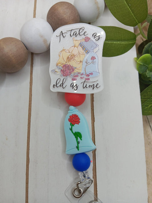 A Tale as Old as Time Beaded Badge Reel