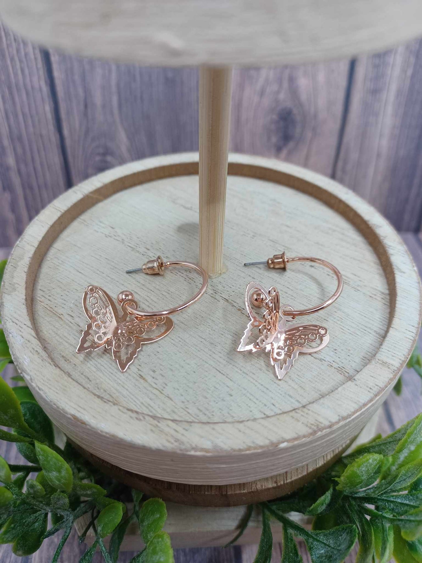 Rose Gold Butterfly Earrings