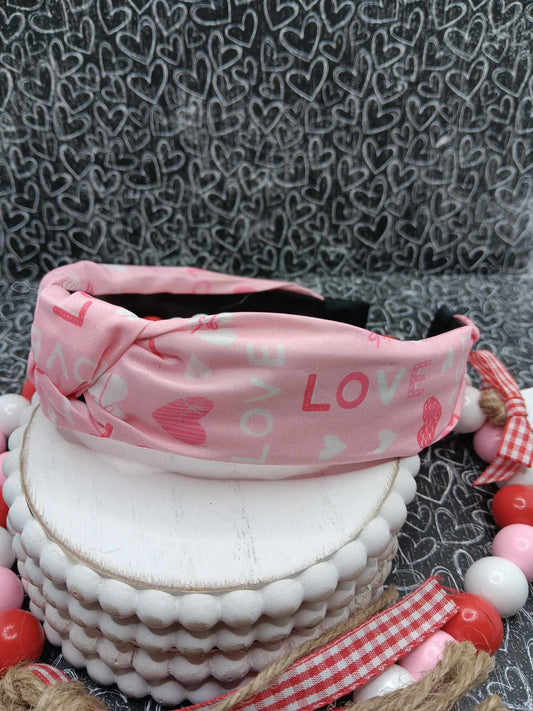 Pink Love Topknot Headband