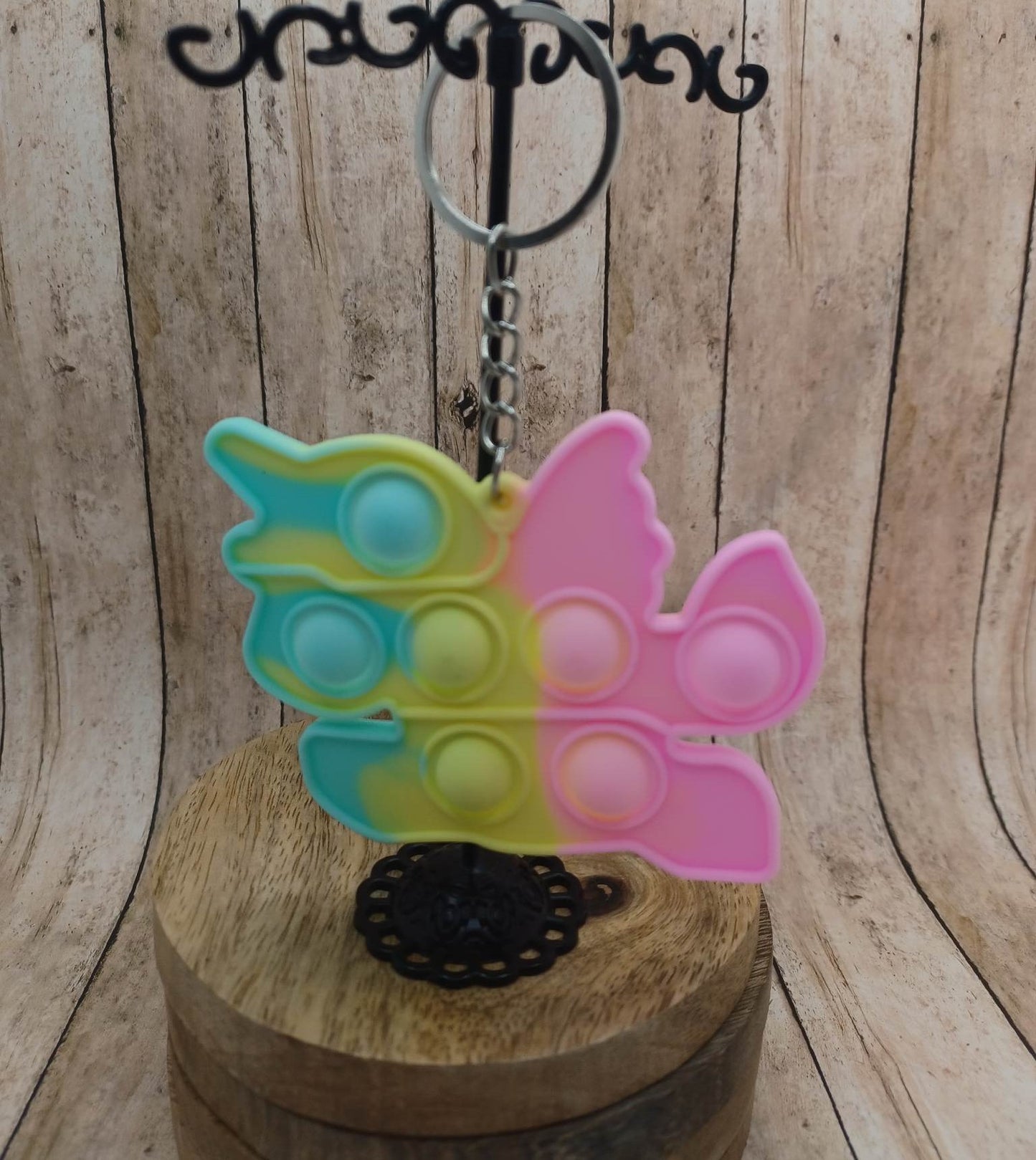 Pastel Flying Unicorn Pop It Keychain