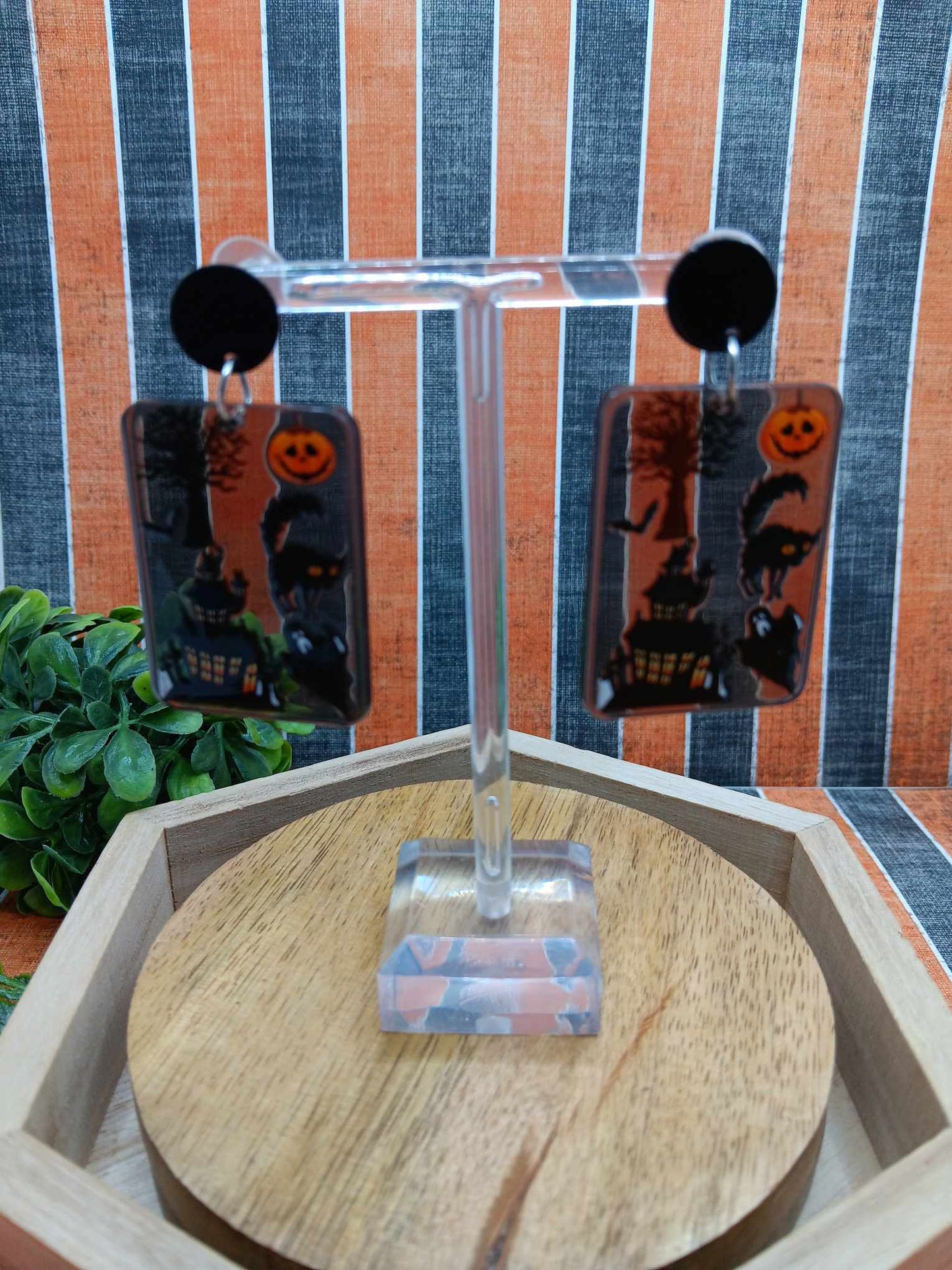 Haunted House w/ Jack O' Lantern Earrings