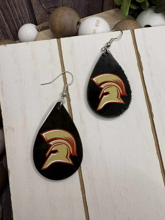 South Paulding Spartans Earrings - BLACK