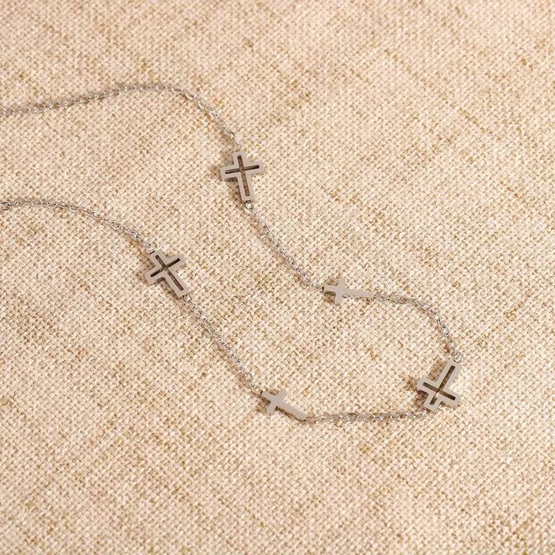 Dainty Silver Cross Necklace