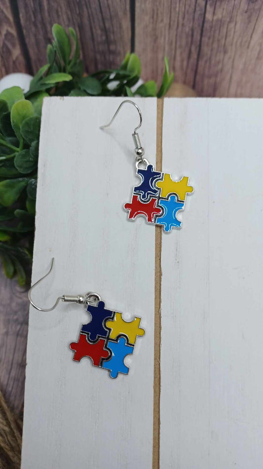 Autism Awareness Puzzle Piece Earrings
