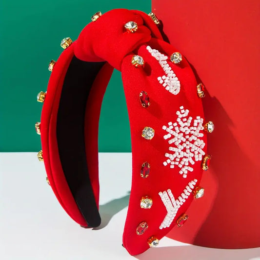 Red JOY Beaded Headband