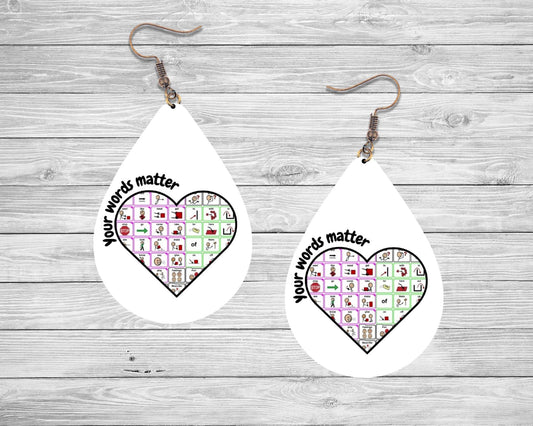Your Words Matter Communication Teacher Earrings
