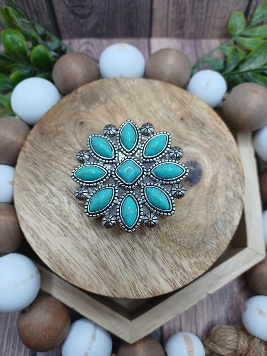 Turquoise Crackle Stone Mobile Phone Grip - Circle