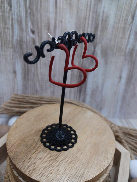 Rubber Coated Heart Earrings