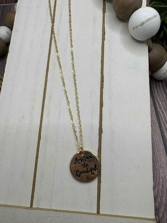 Gold America the Beautiful Necklace