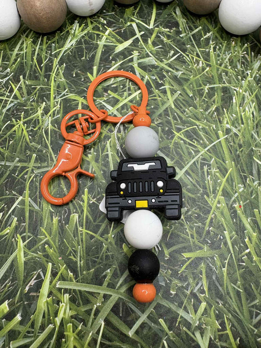 Black Truck Beaded Keychain