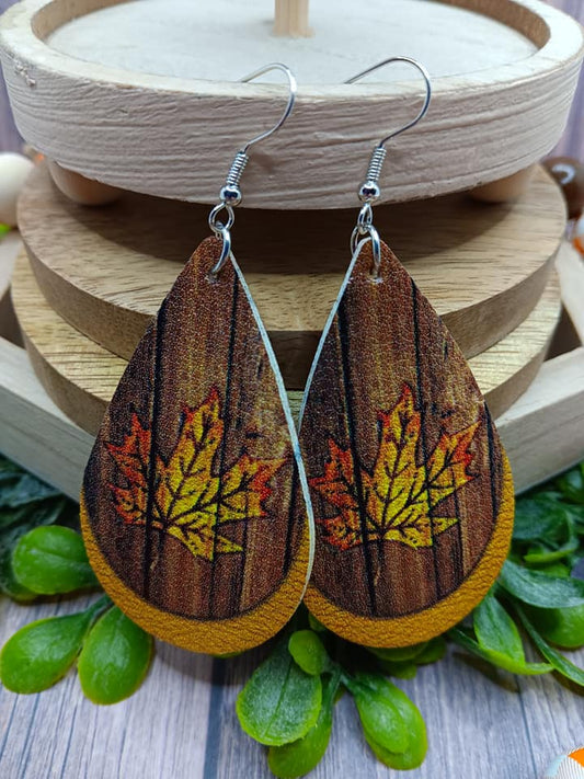 Yellow Fall Leaf Earrings