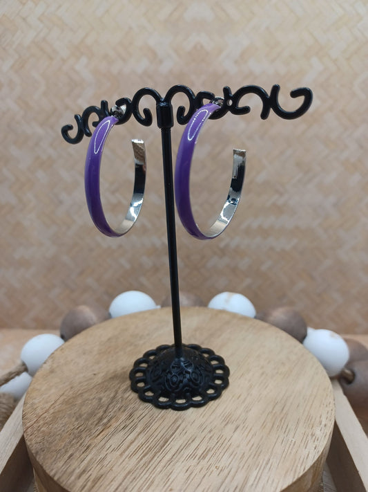 Purple Enamel Earrings