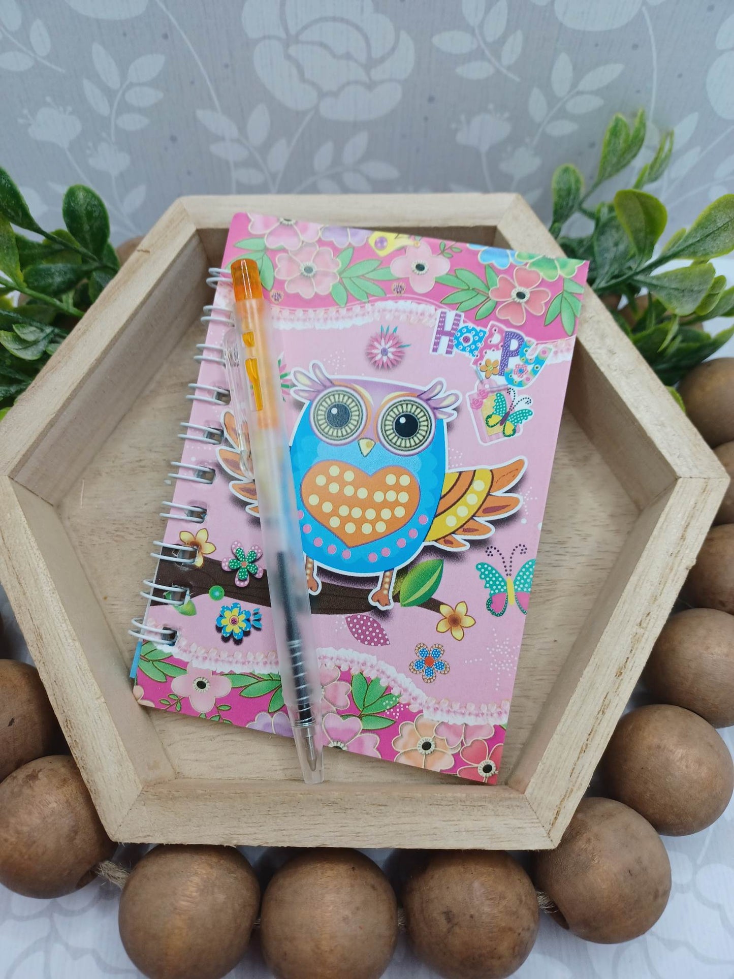 Pink Owl Notebook & Pen Set