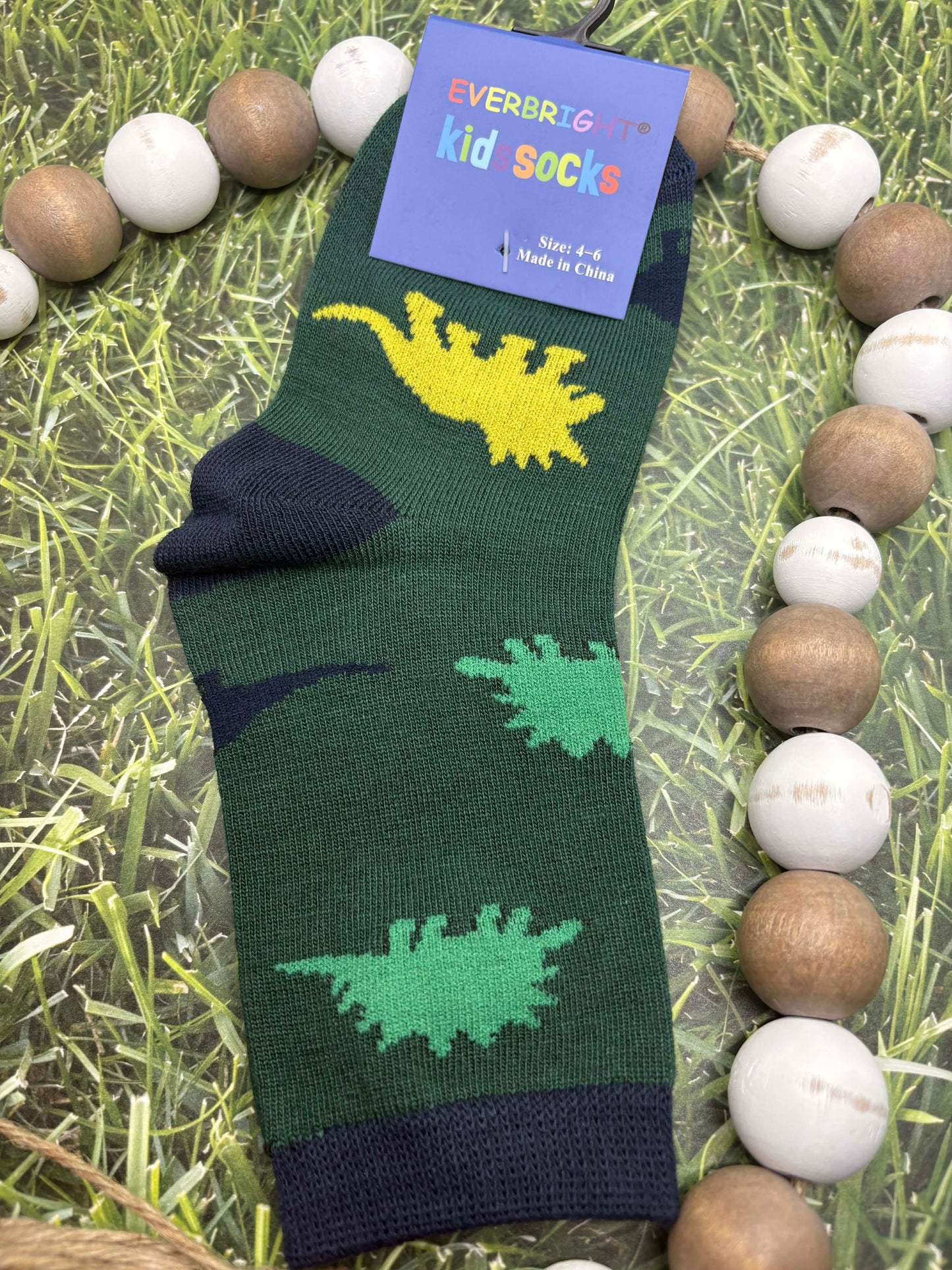 Deep Green Dinosaur Socks