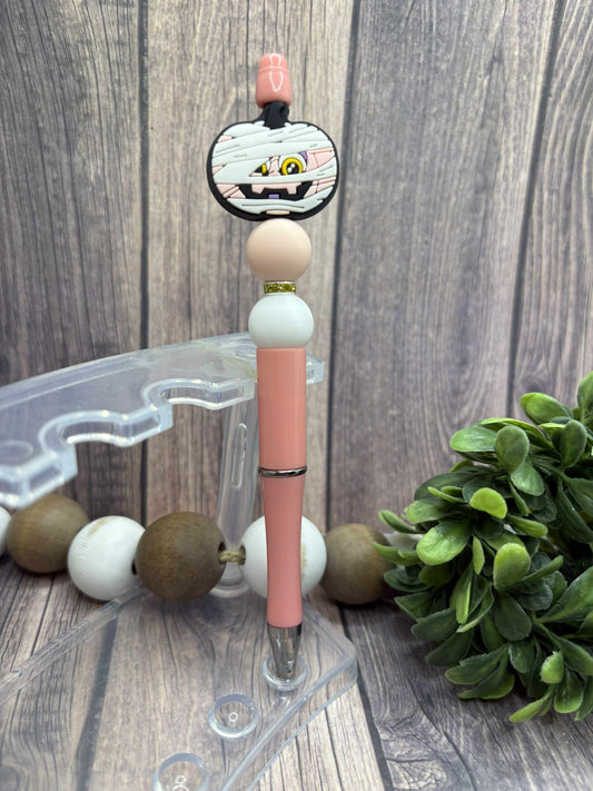 Mummy Pumpkin Beaded Ink Pen