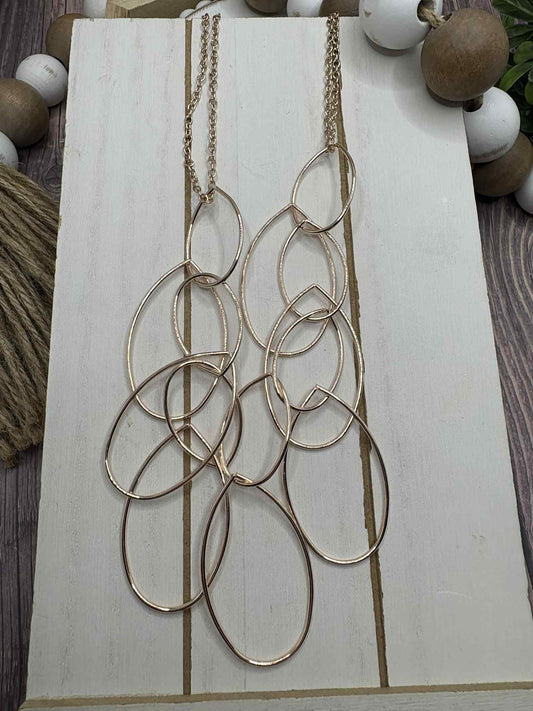 Rose Gold Necklace w/ Teardrop Details