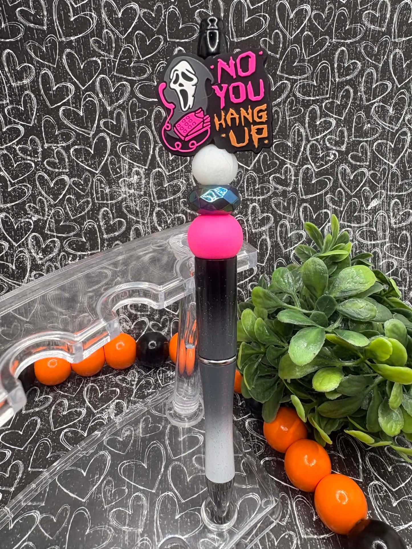 No You Hang up Beaded Ink Pen
