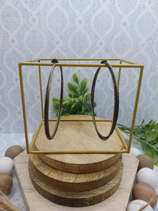 Brass Layered & Twisted Hoop Earrings