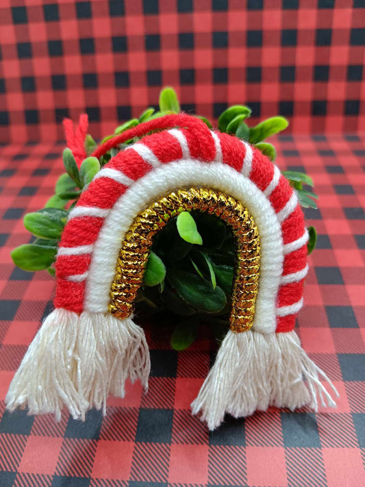 Red Striped Rainbow Christmas Ornament