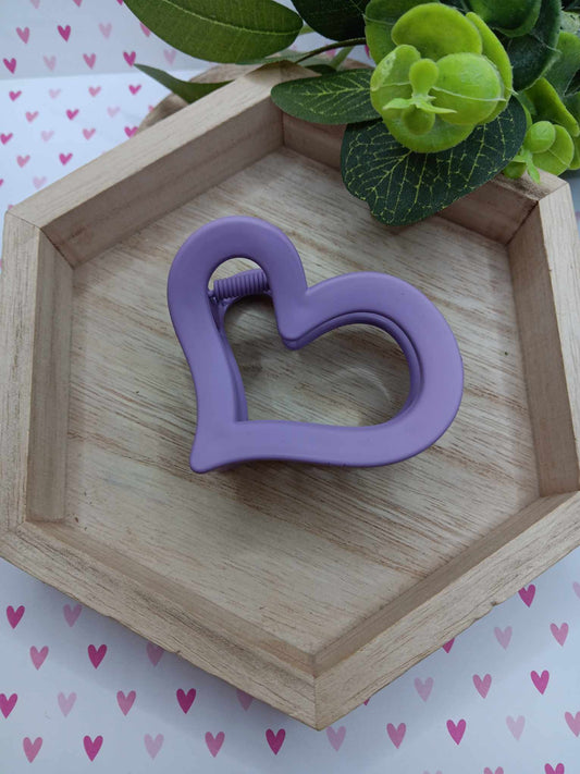 Purple Heart Hair Claw Clip