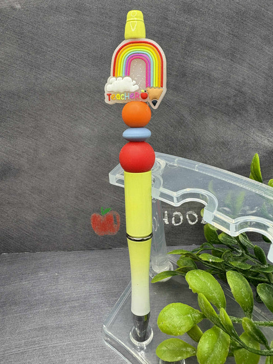 Teacher Rainbow Beaded Ink Pen