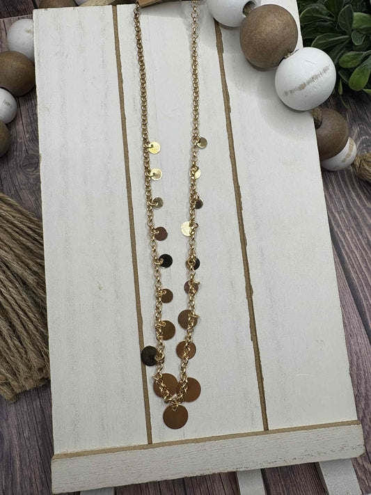 Gold Choker Necklace w/ Circle Accents