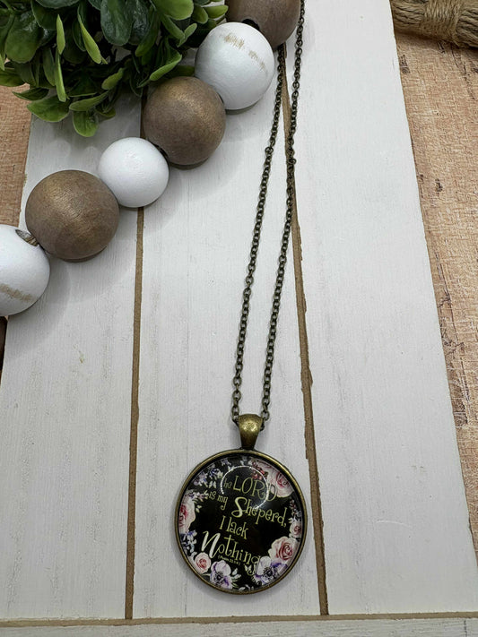 The Lord is my Shepherd, I lack Nothing Necklace