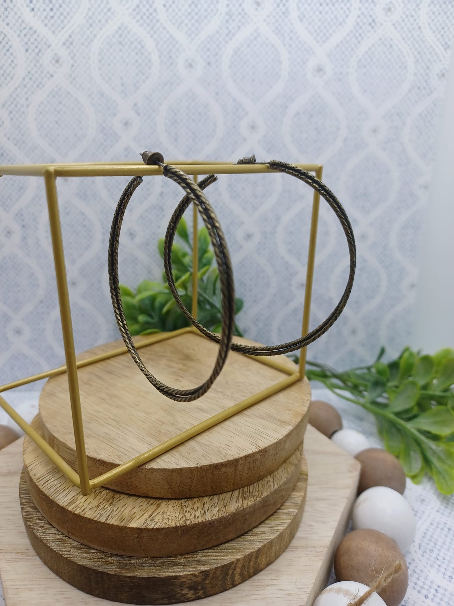 Brass Layered & Twisted Hoop Earrings