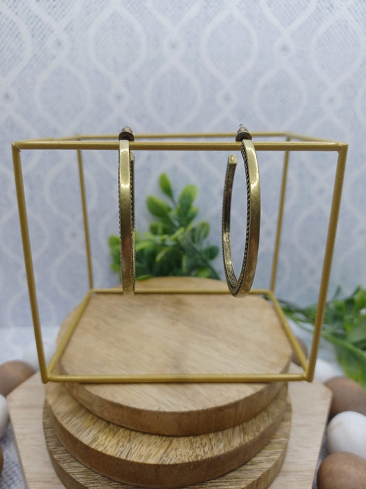 Brass Braided Pattern Style Earrings