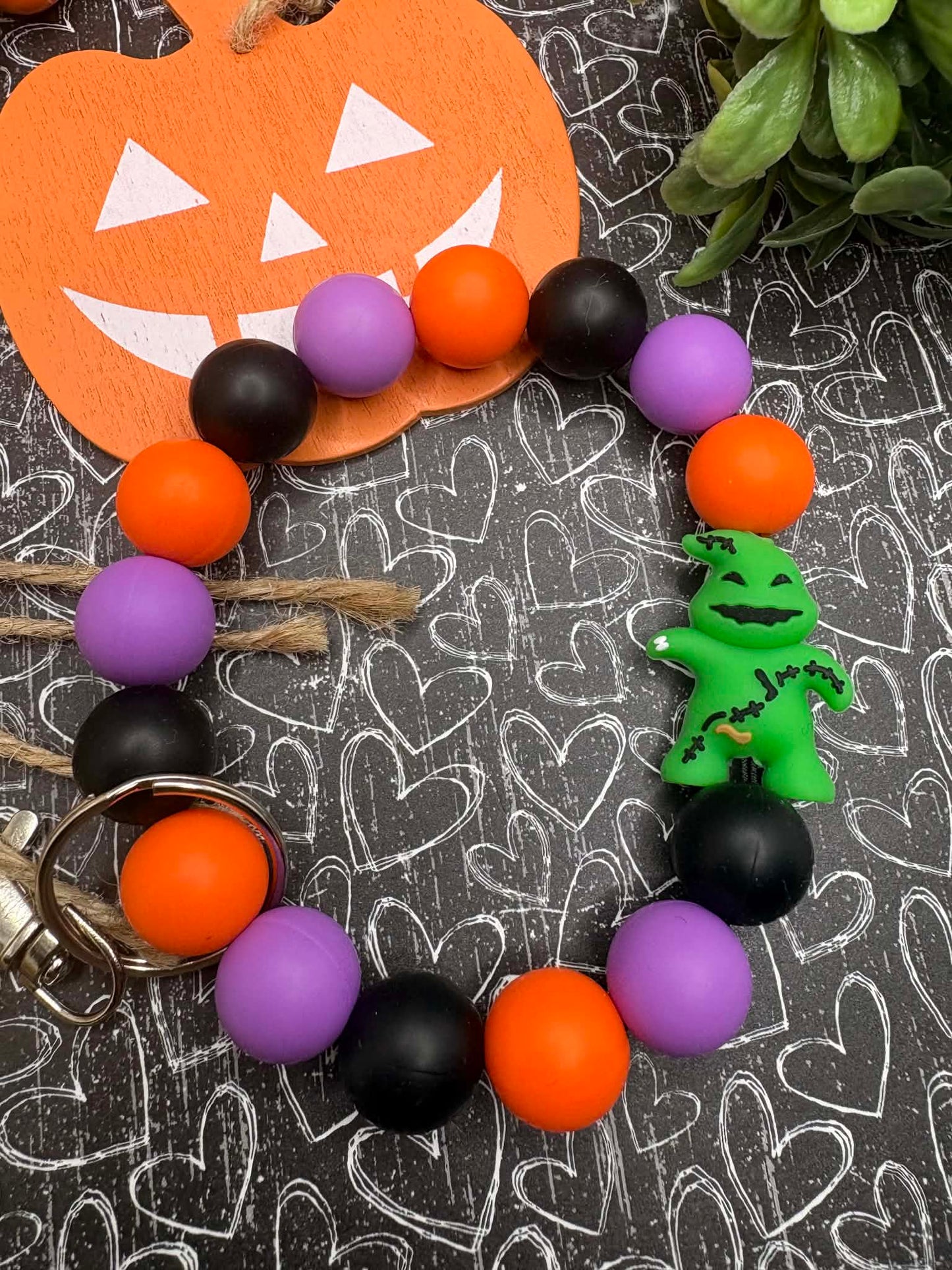 Spooky Nightmare Beaded Wristlet Keychain