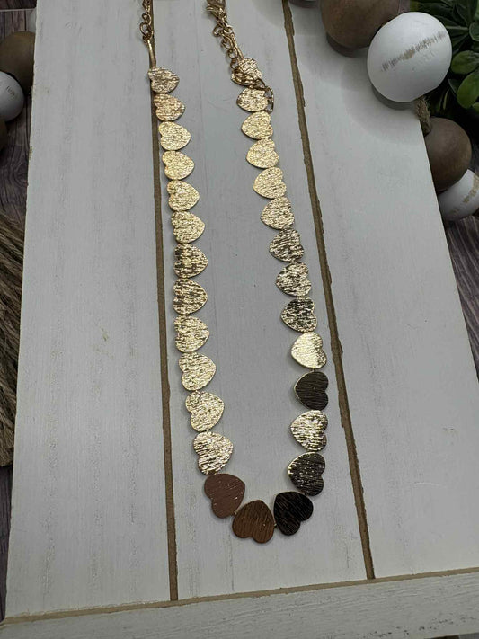 Gold Heart Choker Necklace