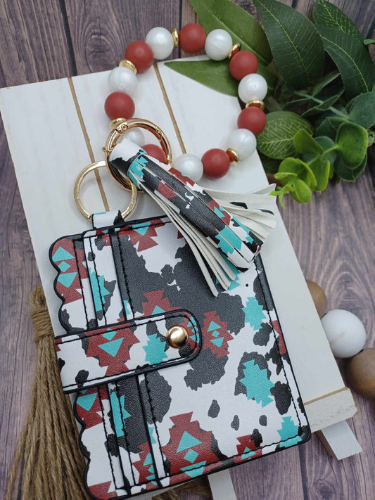 PREORDER - Western Cow Print Themed Wristlet Wallet