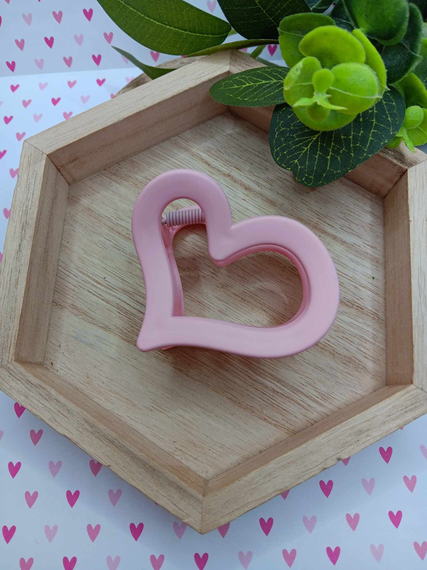 Light Pink Heart Hair Claw Clip