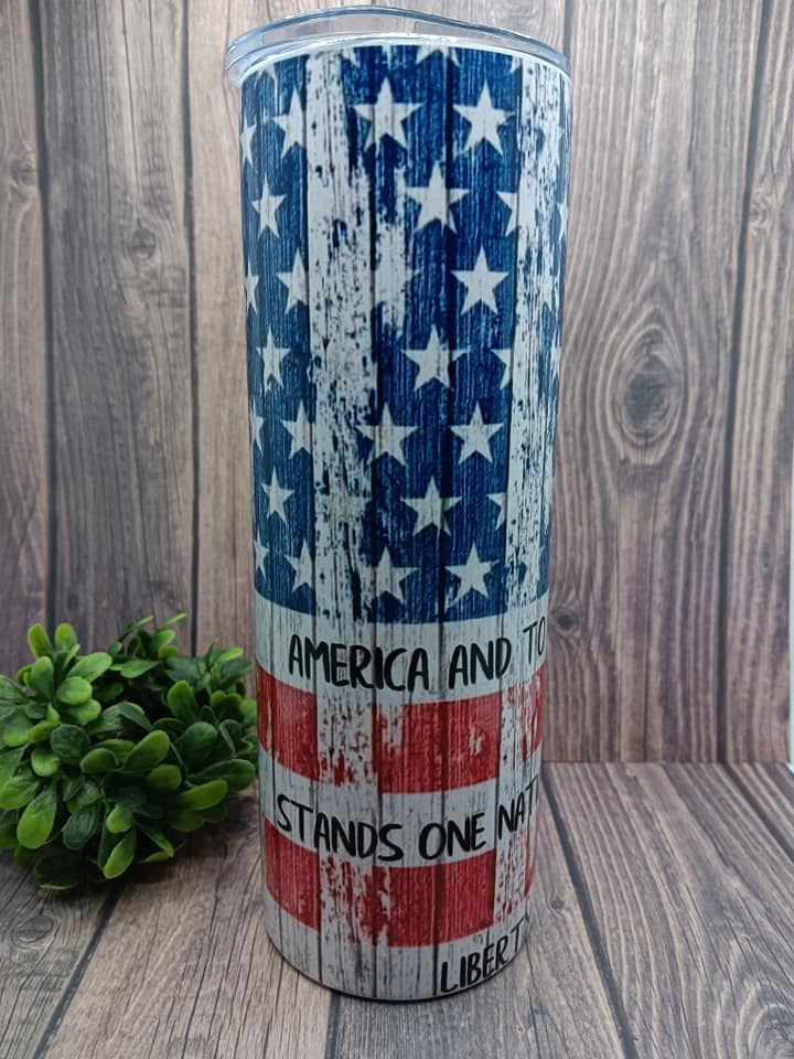Pledge of Allegiance American Flag 20 oz Tumbler