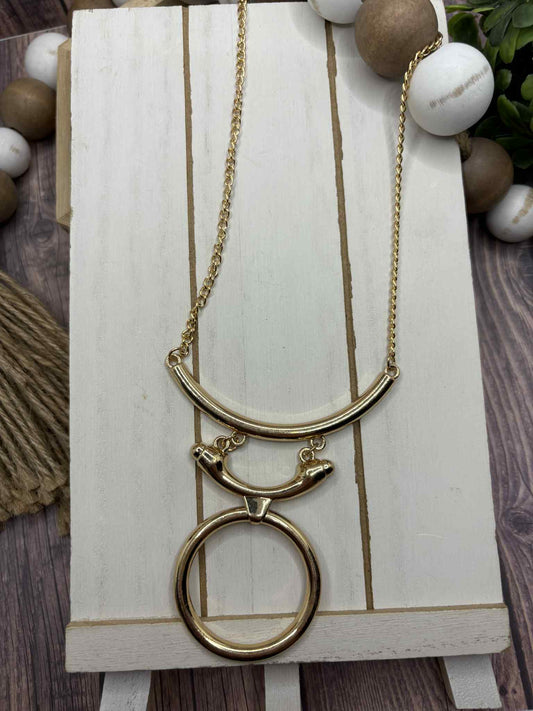 Gold Necklace w/ Geometric Shapes