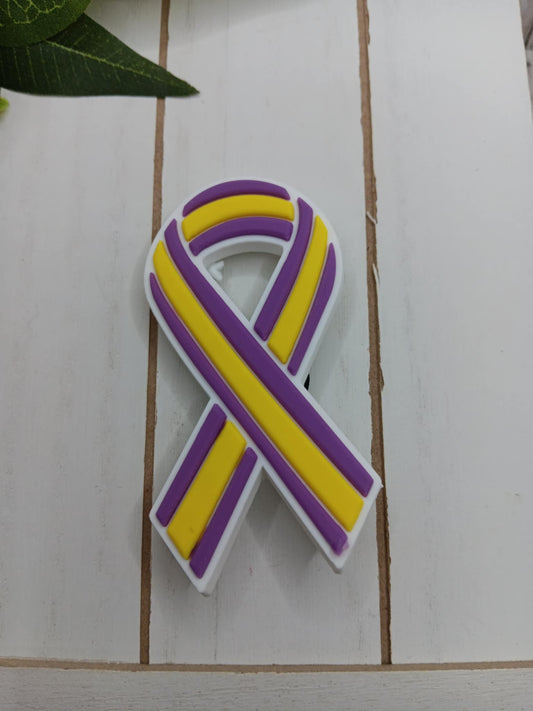 Purple & Yellow Ribbon Bag Charm