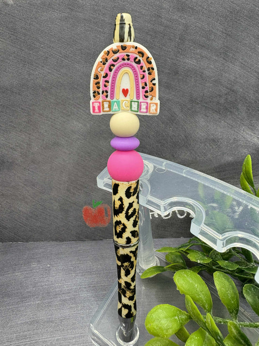 Teacher Rainbow Beaded Ink Pen