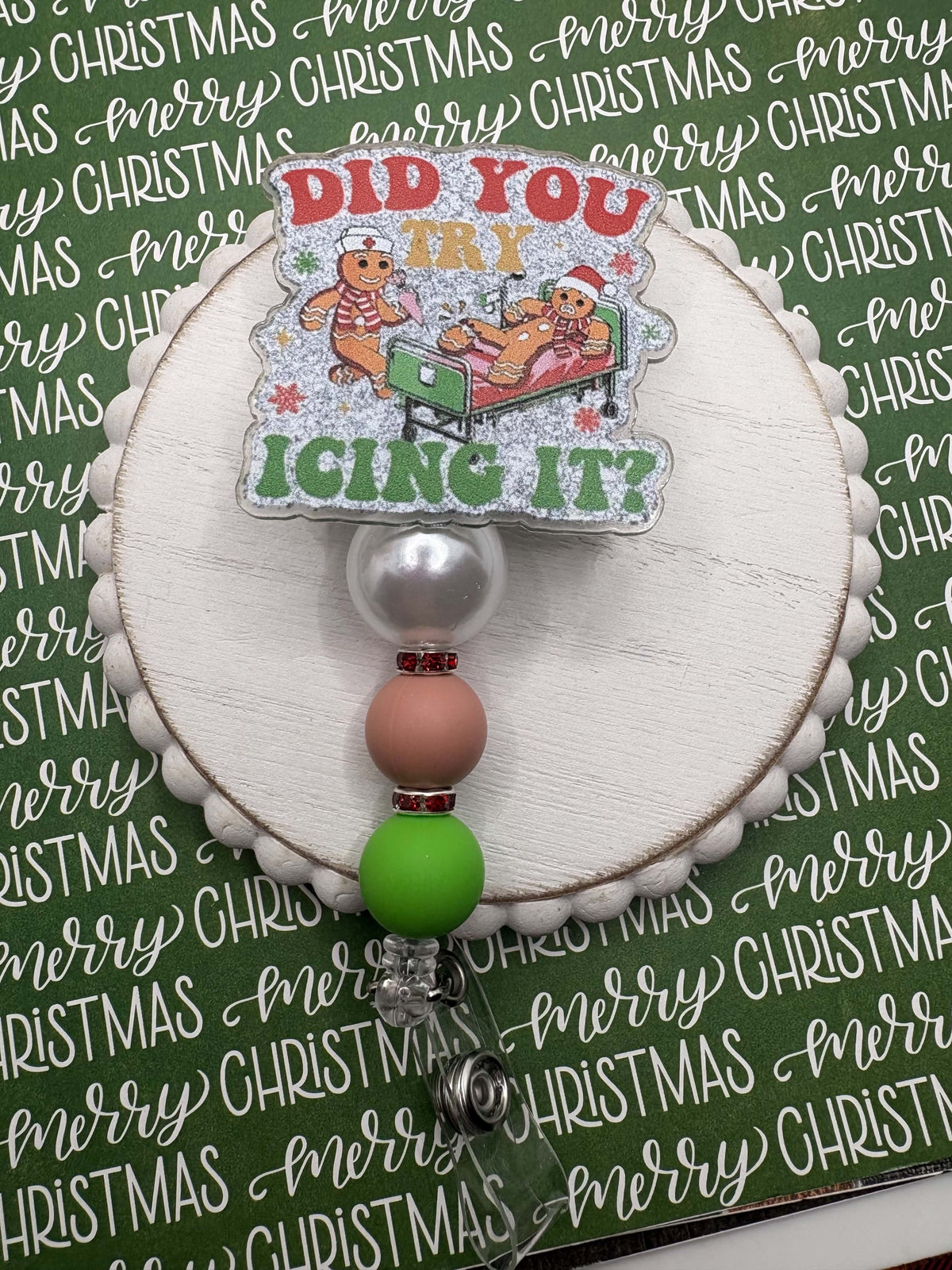 Did you try Icing it Beaded Badge Reel