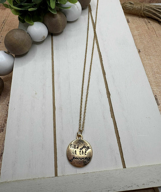 Find the Joy in the Journey Necklace - Gold