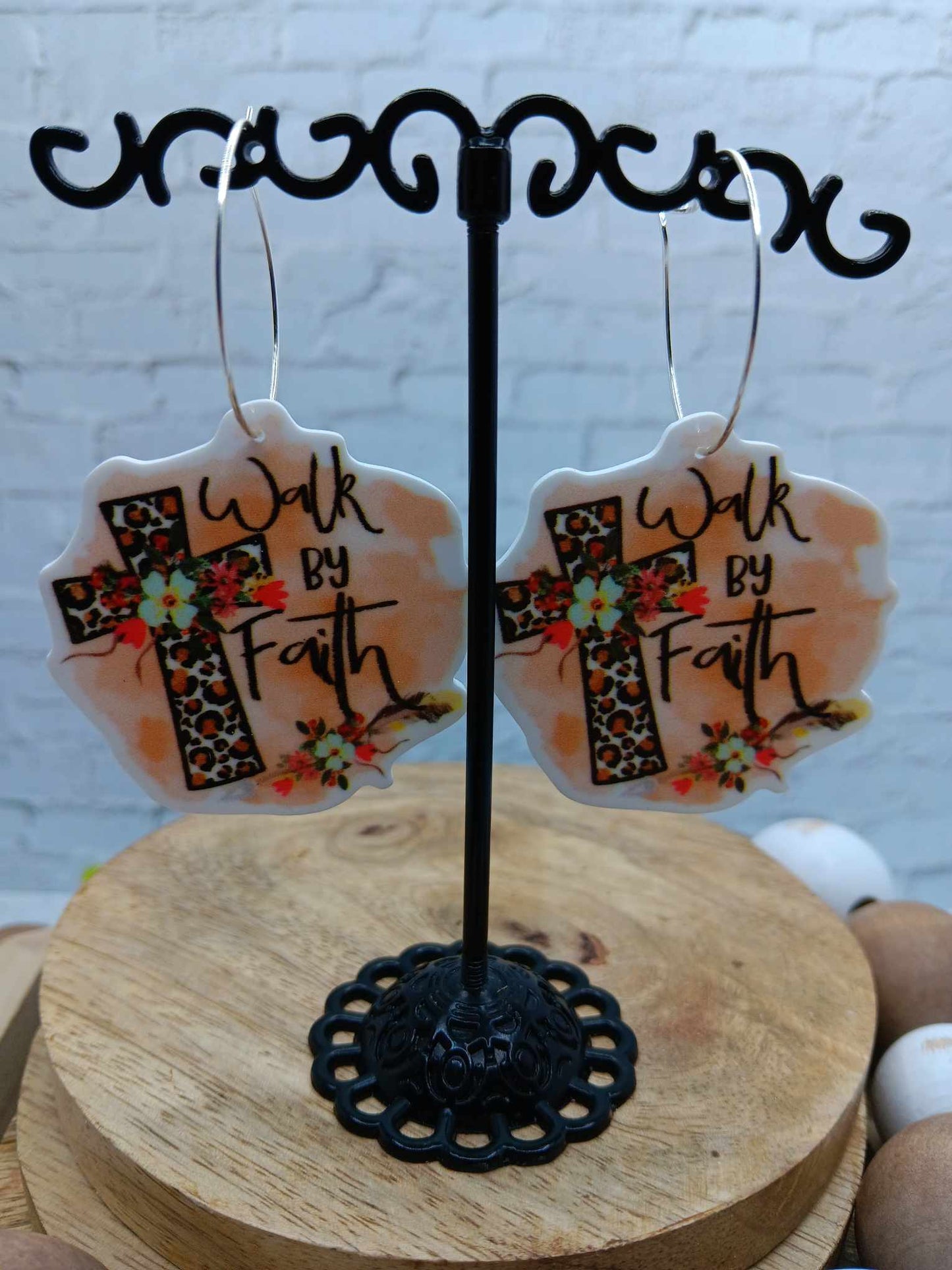 Walk by Faith Cross Earrings