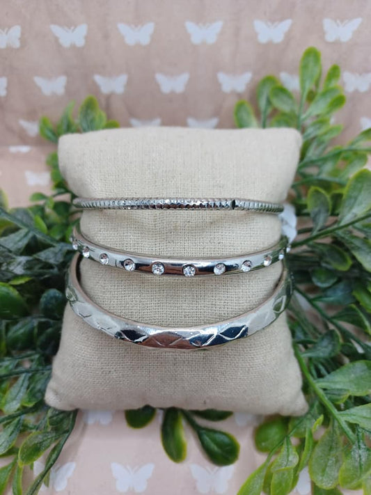 Silver Bangle Set