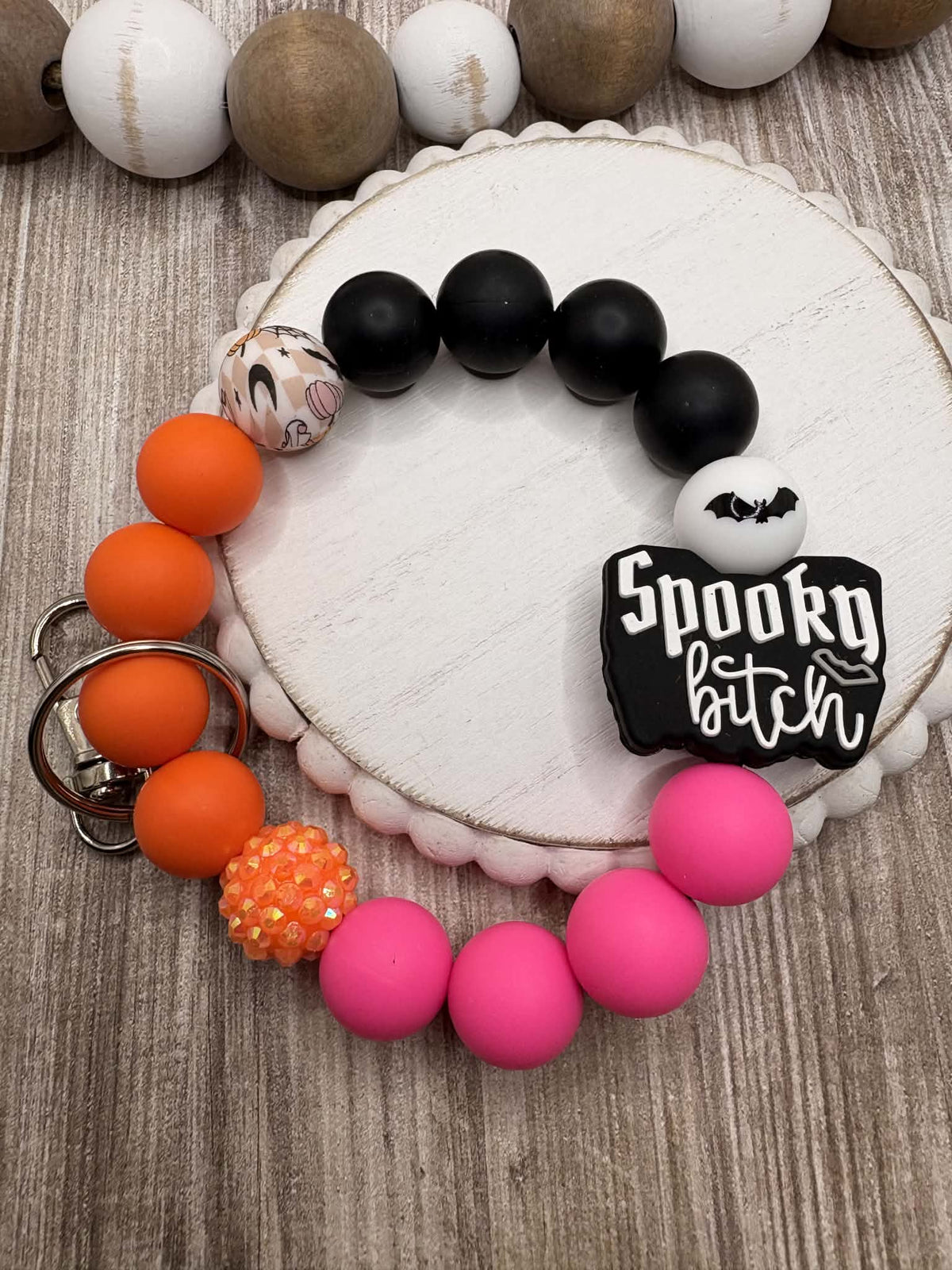 Spooky Bitch Beaded Wristlet