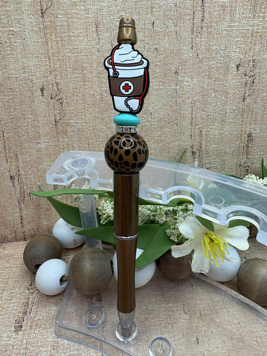 Nurse Coffee Beaded Ink Pen