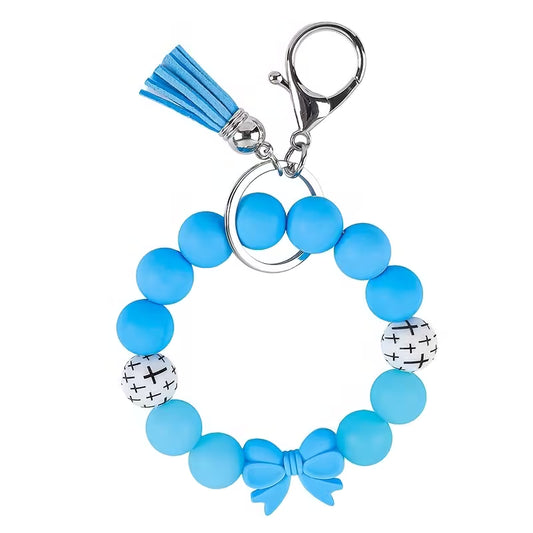 Blow Bow Wristlet w/ Cross Bead Detail