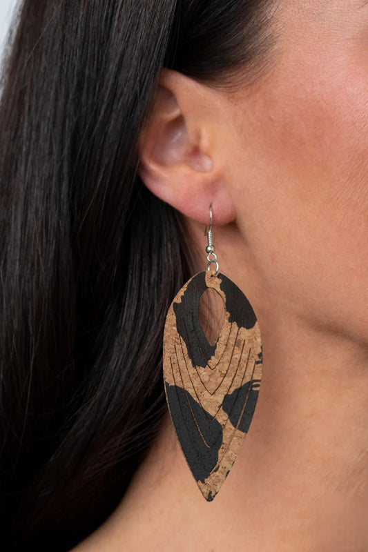 Cork Animal Print Style Earrings