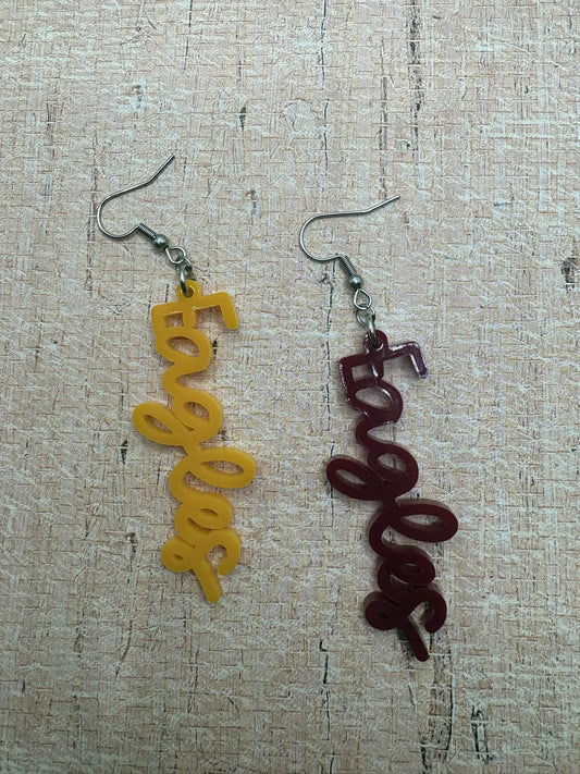 Austin Eagles Earrings - Golden & Maroon